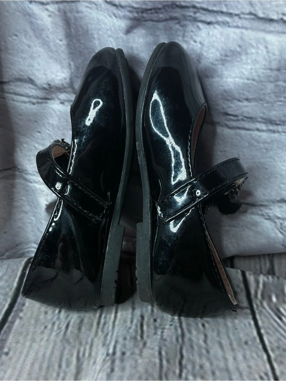 5/$20 Coquette Dark Balletcore Goth Glam Black Patent Mary Janes Glitter Bow‎ 6